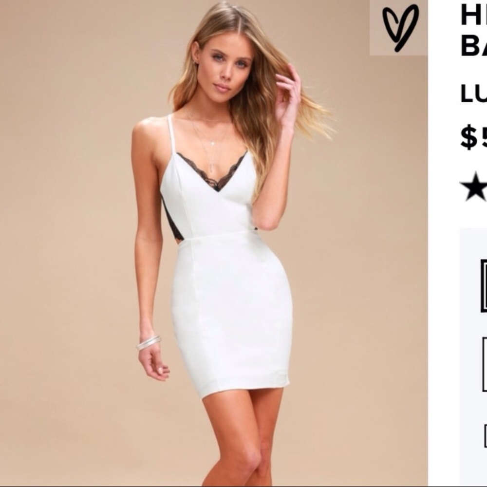 HEARTBEAT SONG BLACK AND IVORY BACKLESS LACE DRESS